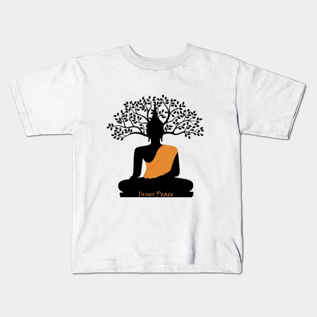 Inner peace Kids T-Shirt by ART&LINES